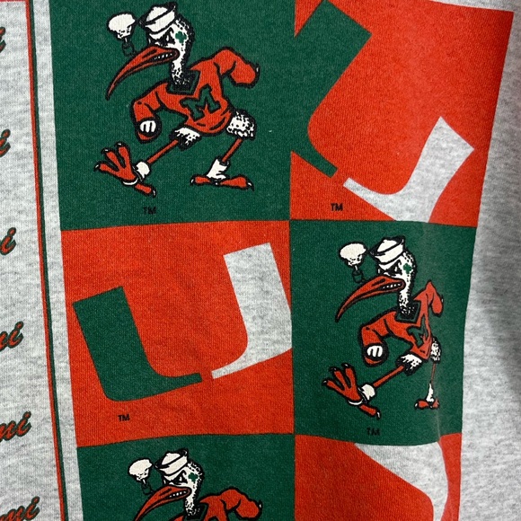 Vintage 90s Miami Canes Tultex Crewneck Sz L - Picture 4 of 9